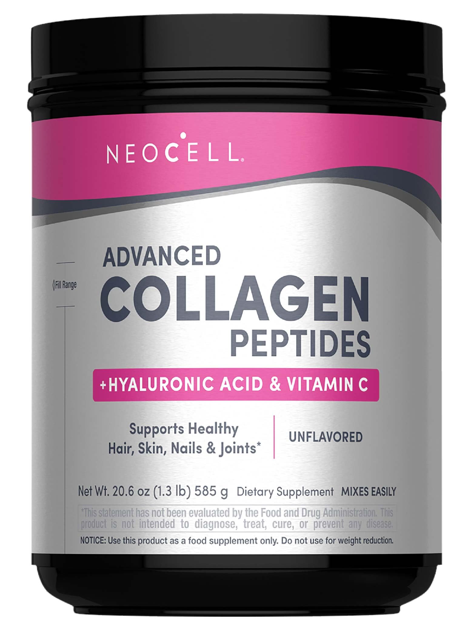 NeoCell Super Collagen Powder tub open for easy daily use.