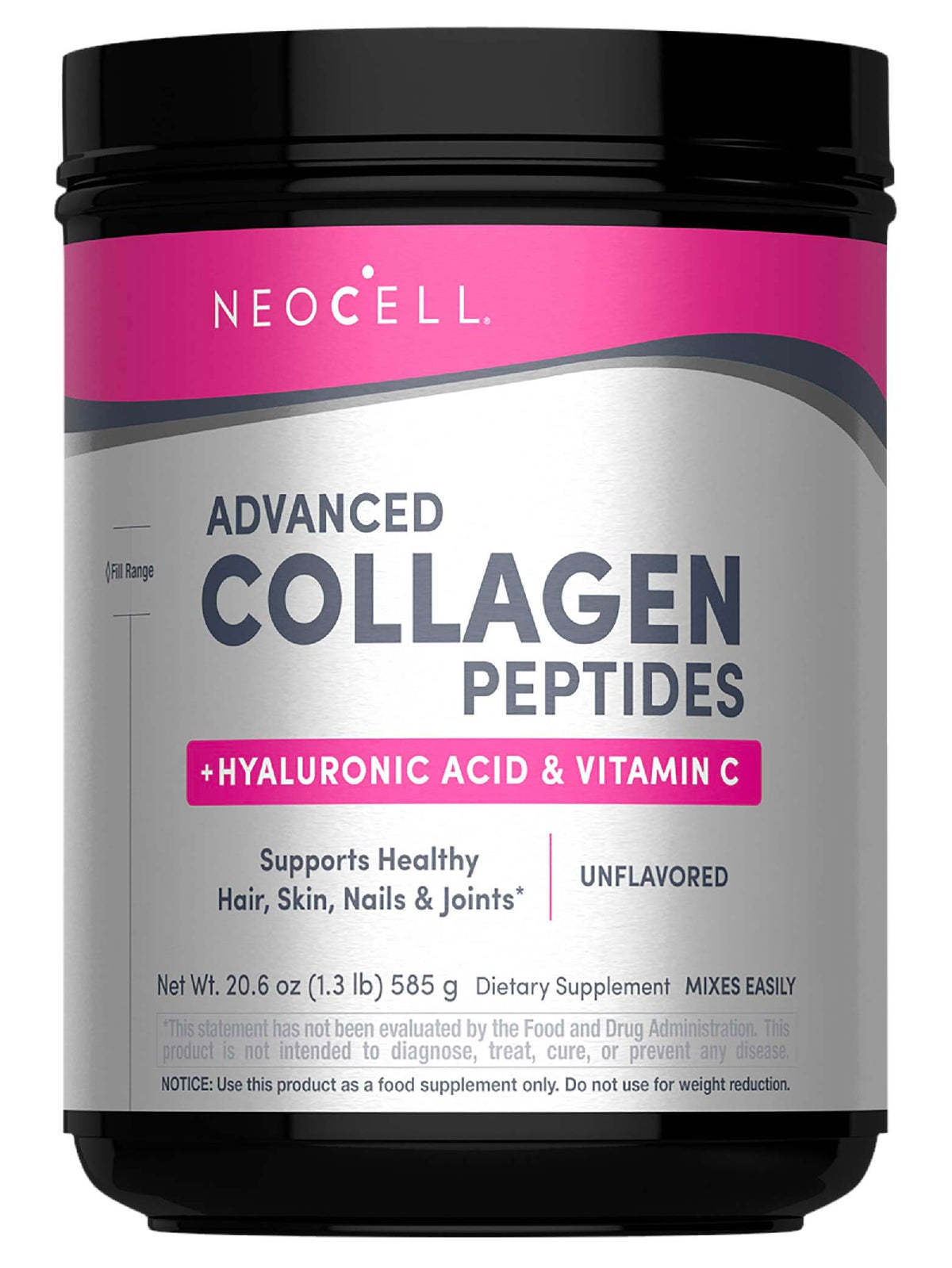 NeoCell Super Collagen Powder tub open for easy daily use.