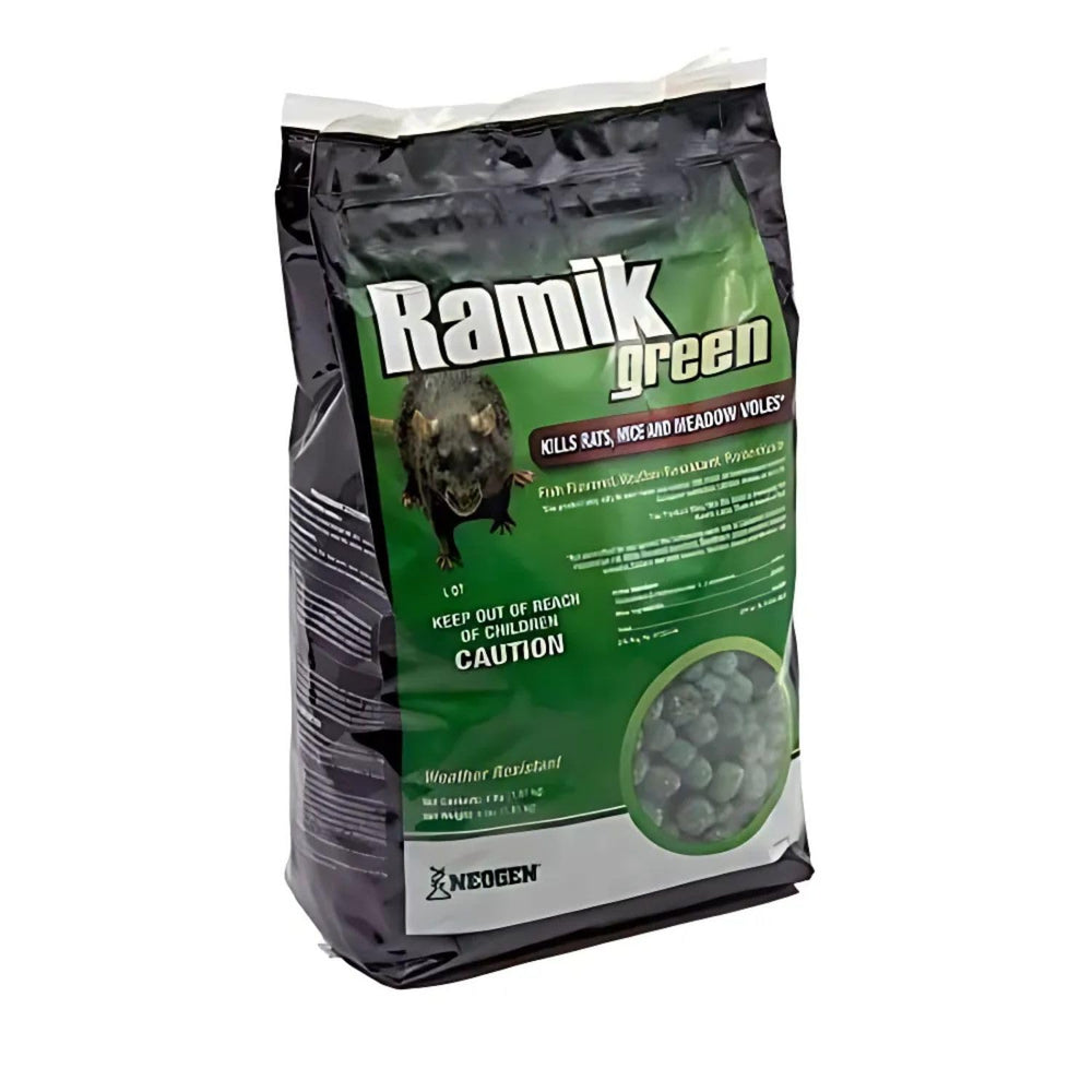 4 lb Ramik Green bag supplies rodent control.