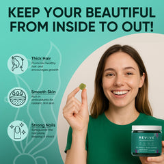 Neonomicon Balmbare Revive Gummies aloe vera detail emphasizes skin and hair support.