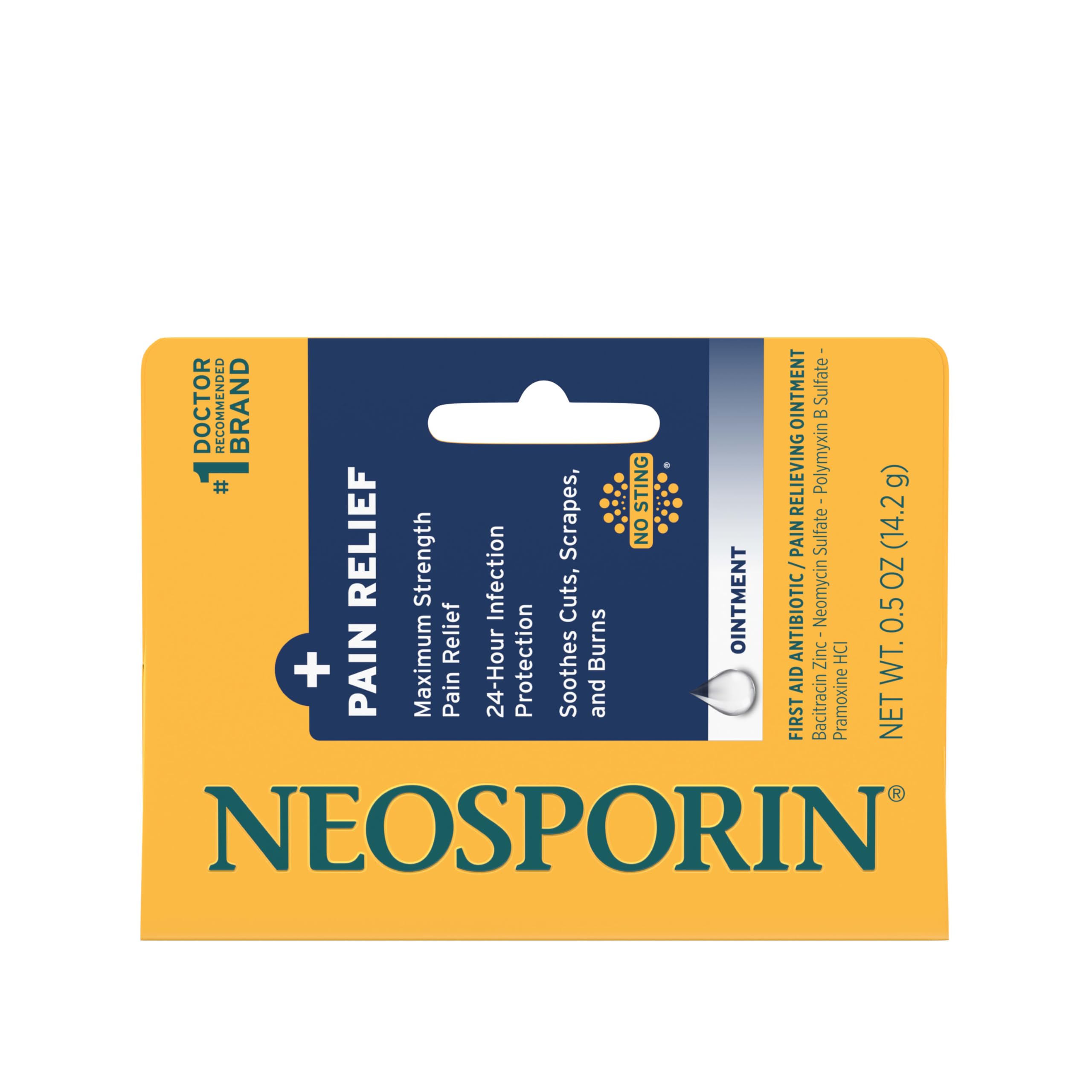 Neosporin on-the-go tube fits in pockets for quick care.