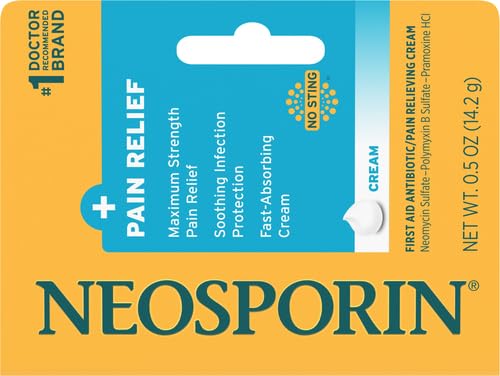 Neosporin Pain Relief Cream tube ready for on-the-go care.