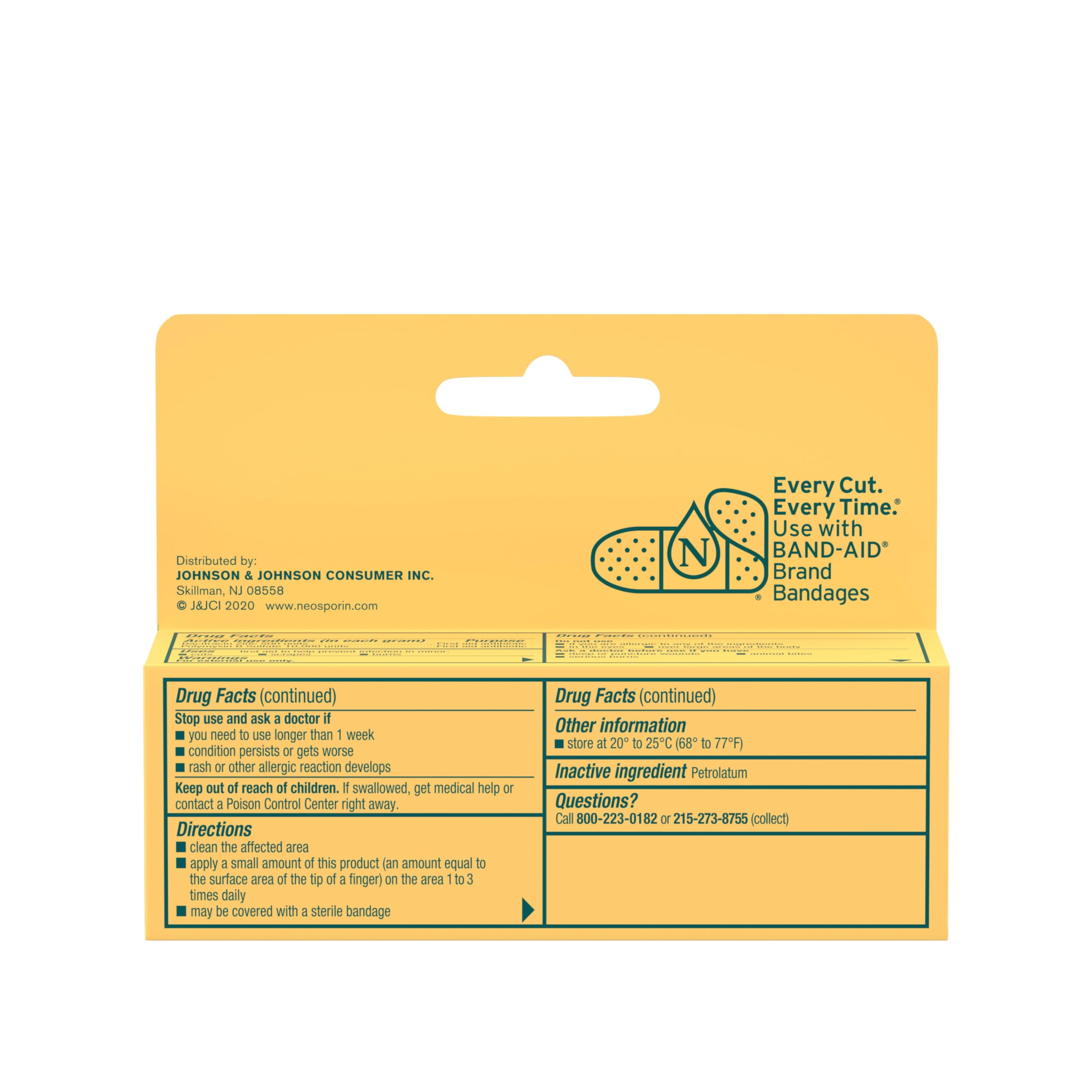Neosporin Simply Formula 0.5 oz bottle highlights compact travel-friendly size.