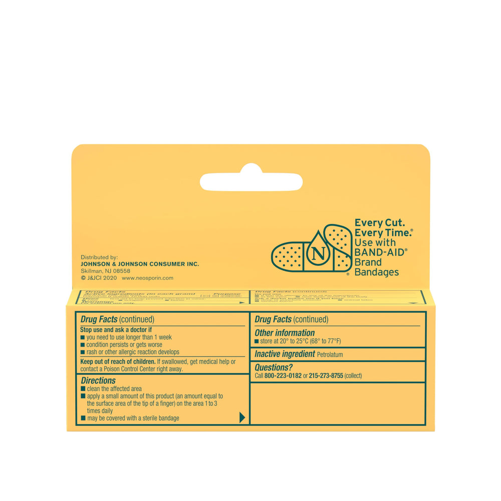 Neosporin Simply Formula 0.5 oz bottle highlights compact travel-friendly size.