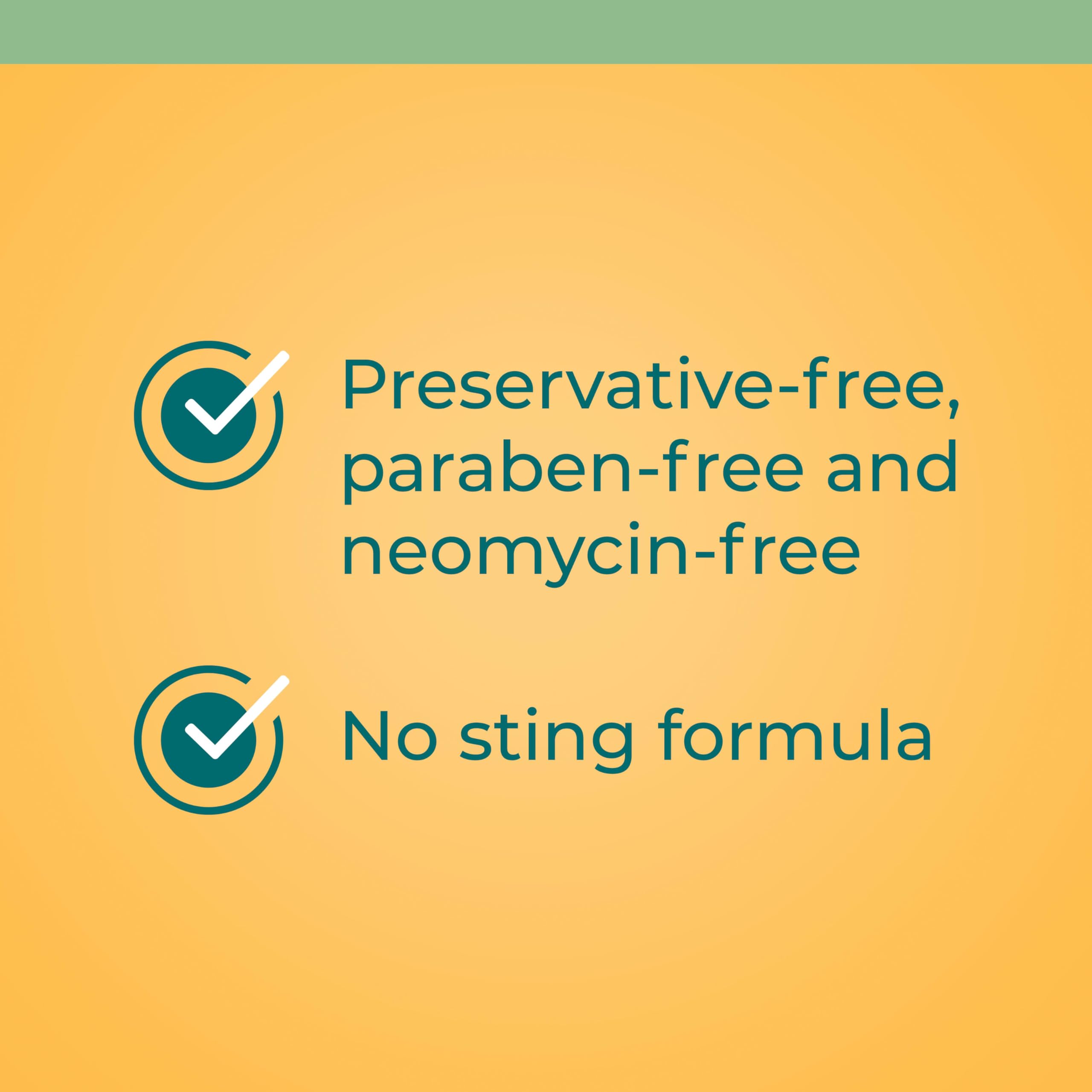 Neosporin Simply Formula no-sting formula label communicates gentle wound care.
