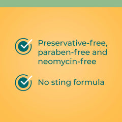 Neosporin Simply Formula no-sting formula label communicates gentle wound care.