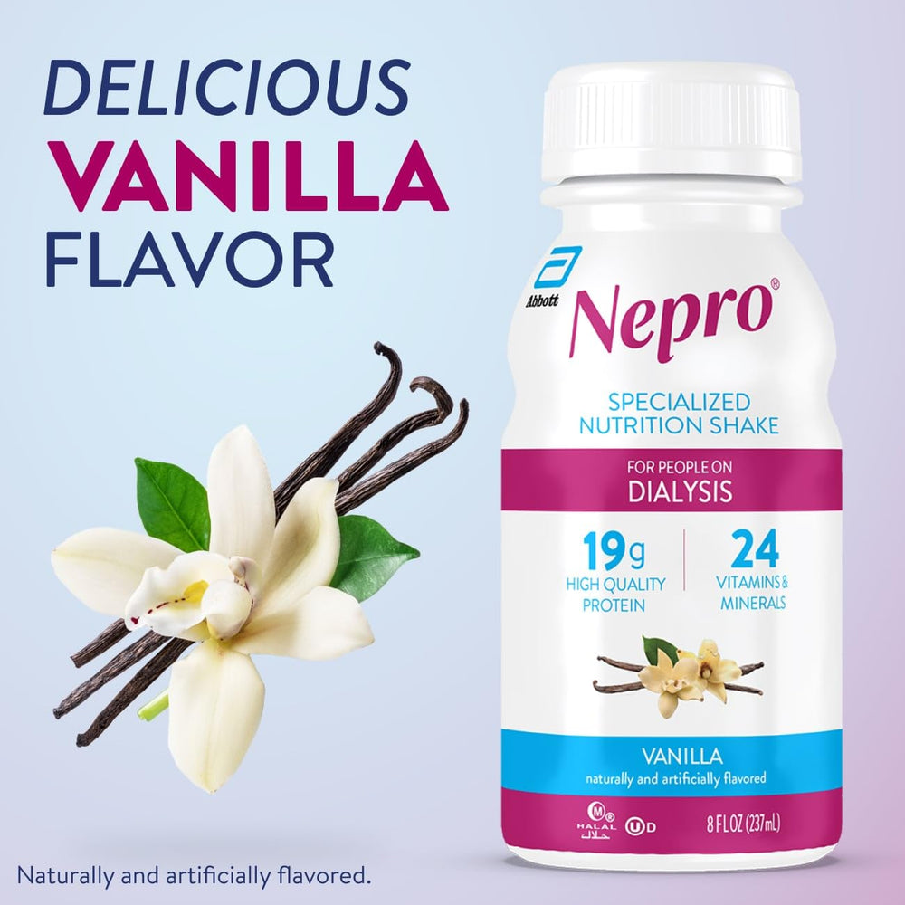 Nepro vanilla ingredient label close-up; shows carbsteady blend.