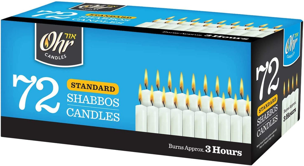 Ner Mitzvah candles fit standard candlesticks and holders.