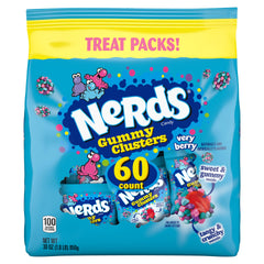 NERDS Gummy Clusters Very Berry bag ready for sharing at parties.