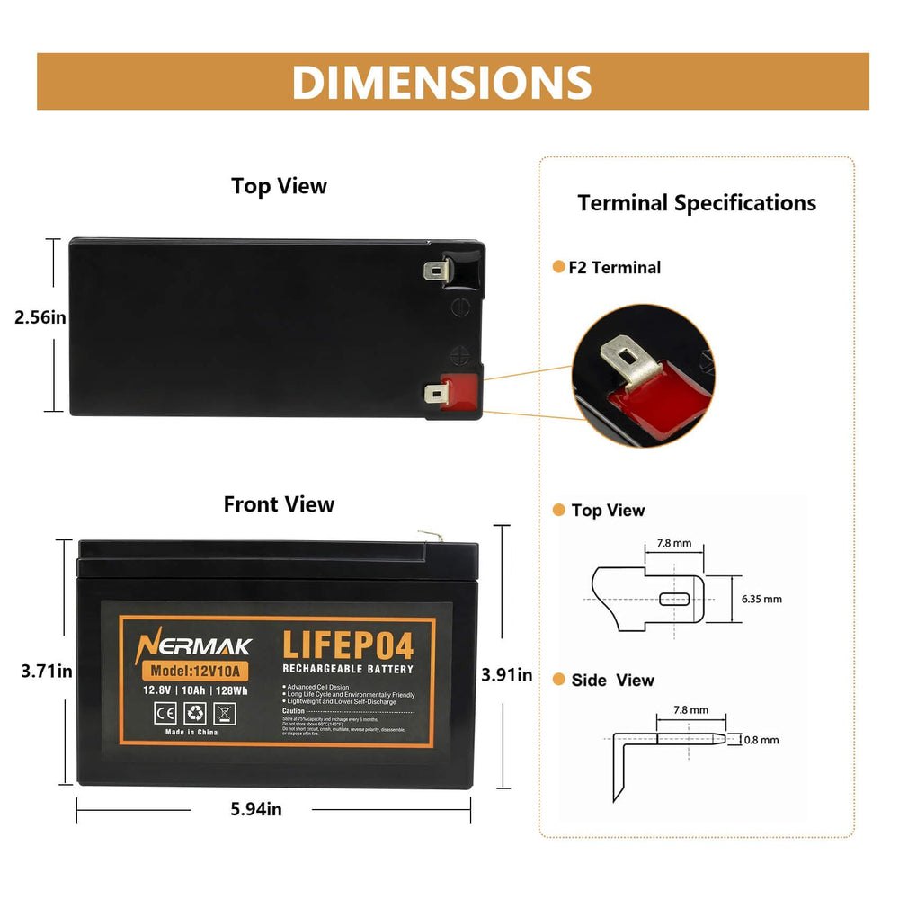 NERMAK LiFePO4 battery with integrated BMS protection highlights safety features