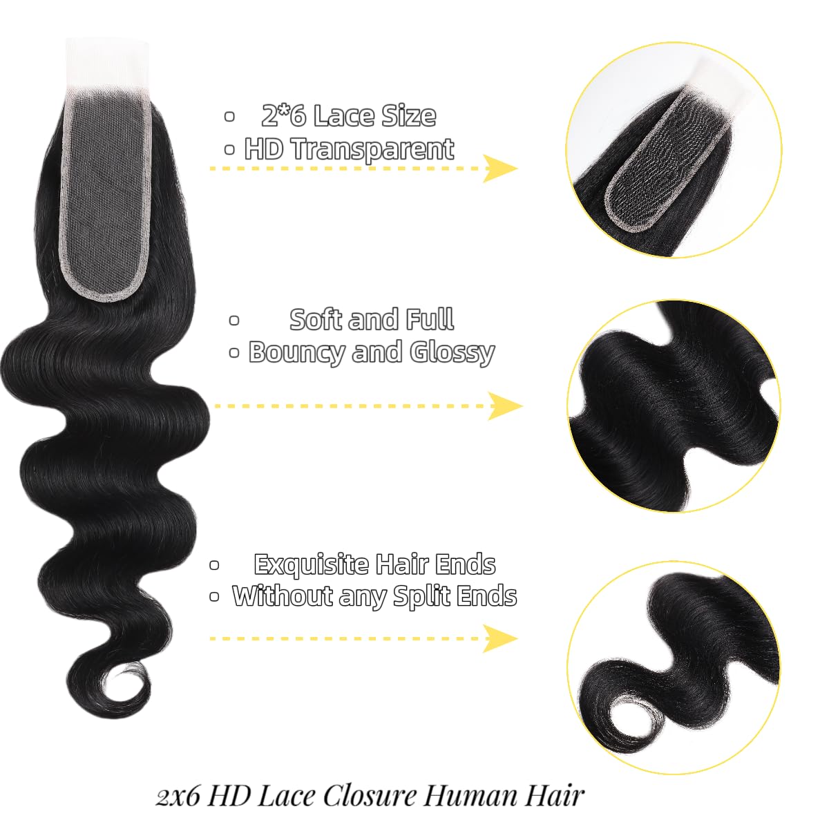 NERUMO HD lace closure baby hair detail for a realistic edge.
