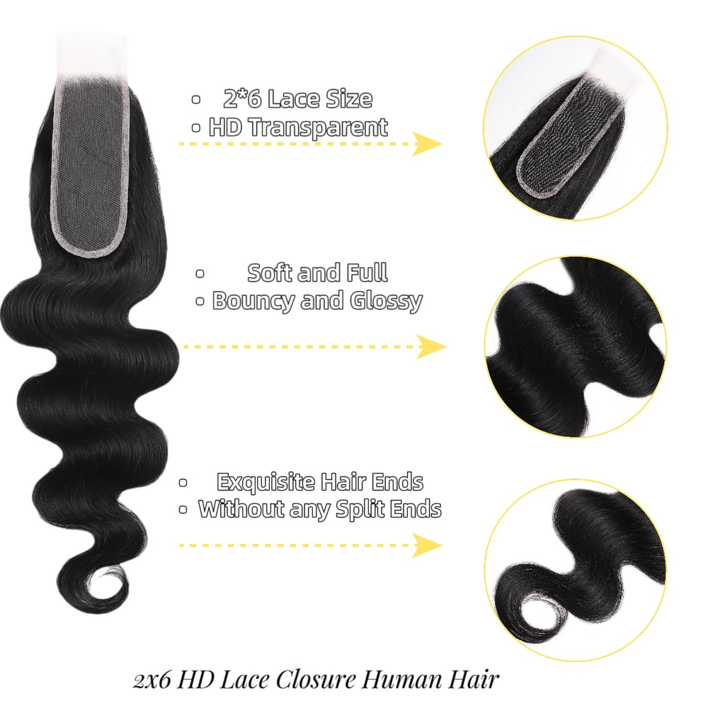 NERUMO HD lace closure baby hair detail for a realistic edge.