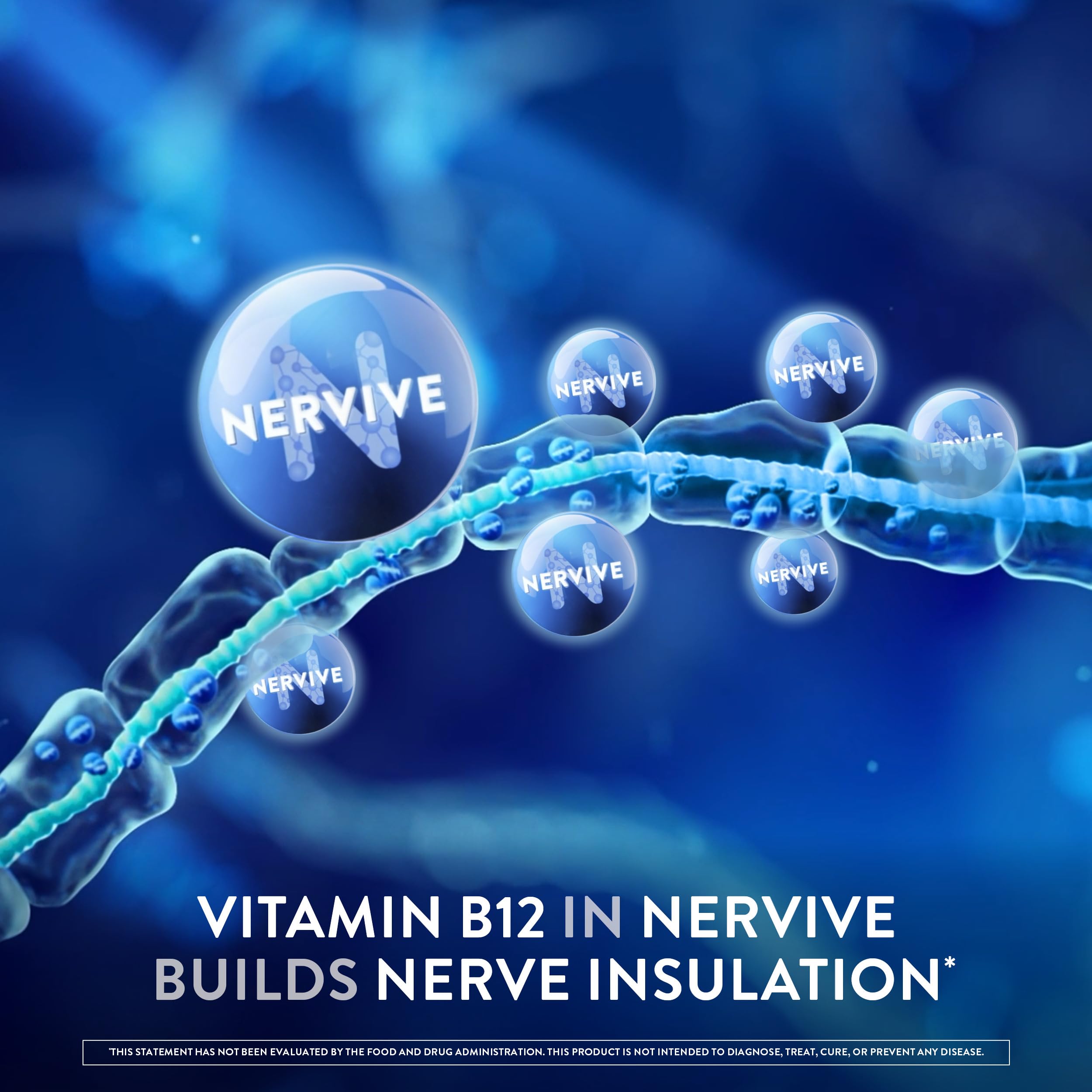 Nervive Nerve Health packaging in store demonstrates convenient daily tablet.