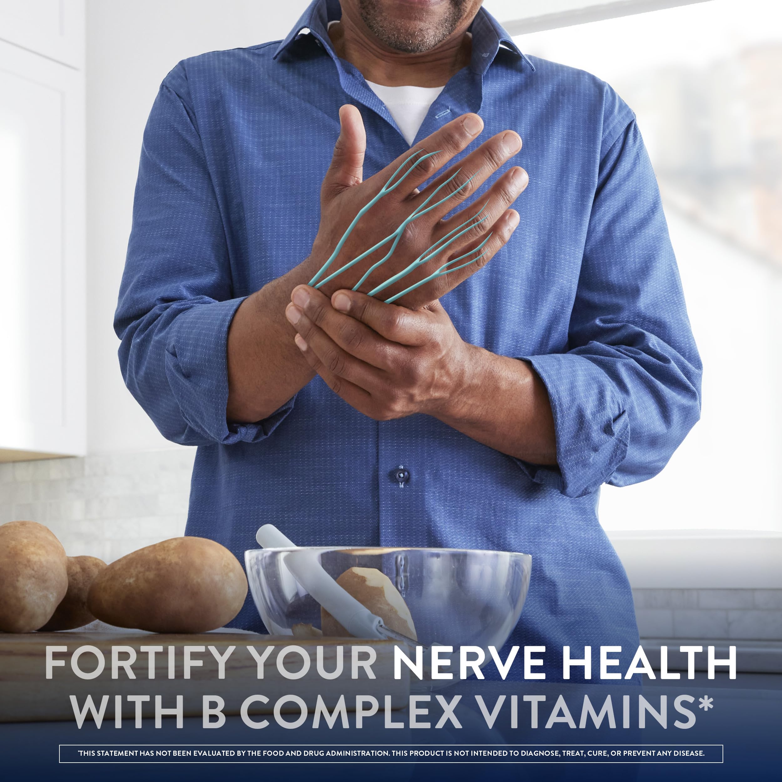 Nervive Nerve Health tablets closeup highlighting easy daily intake.