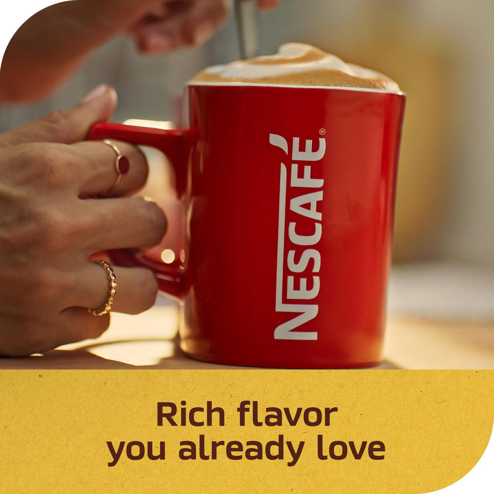 Hot water dissolves NESCAFÉ Café de Olla into a smooth cup.