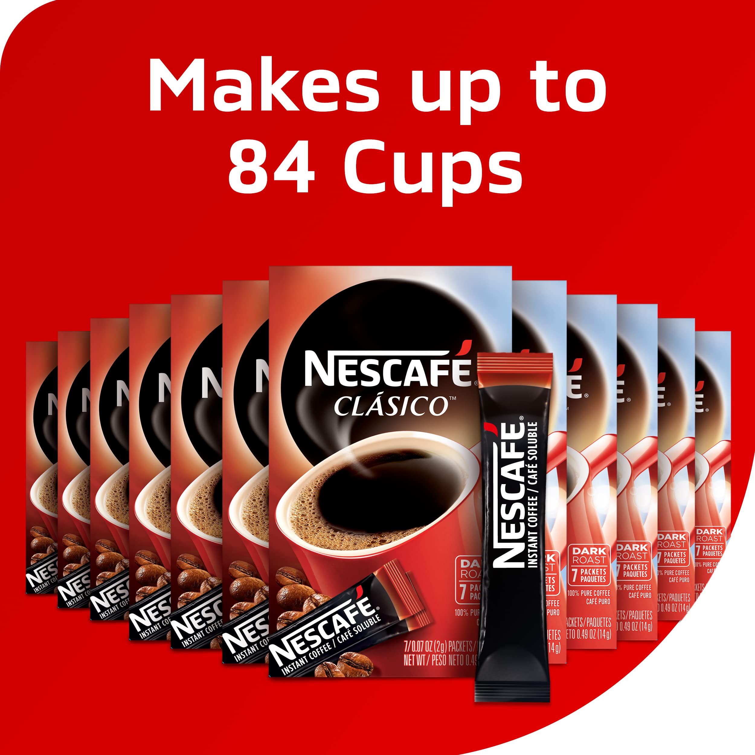 Individual packets enable mess-free, quick preparation with NESCAFÉ CLÁSICO