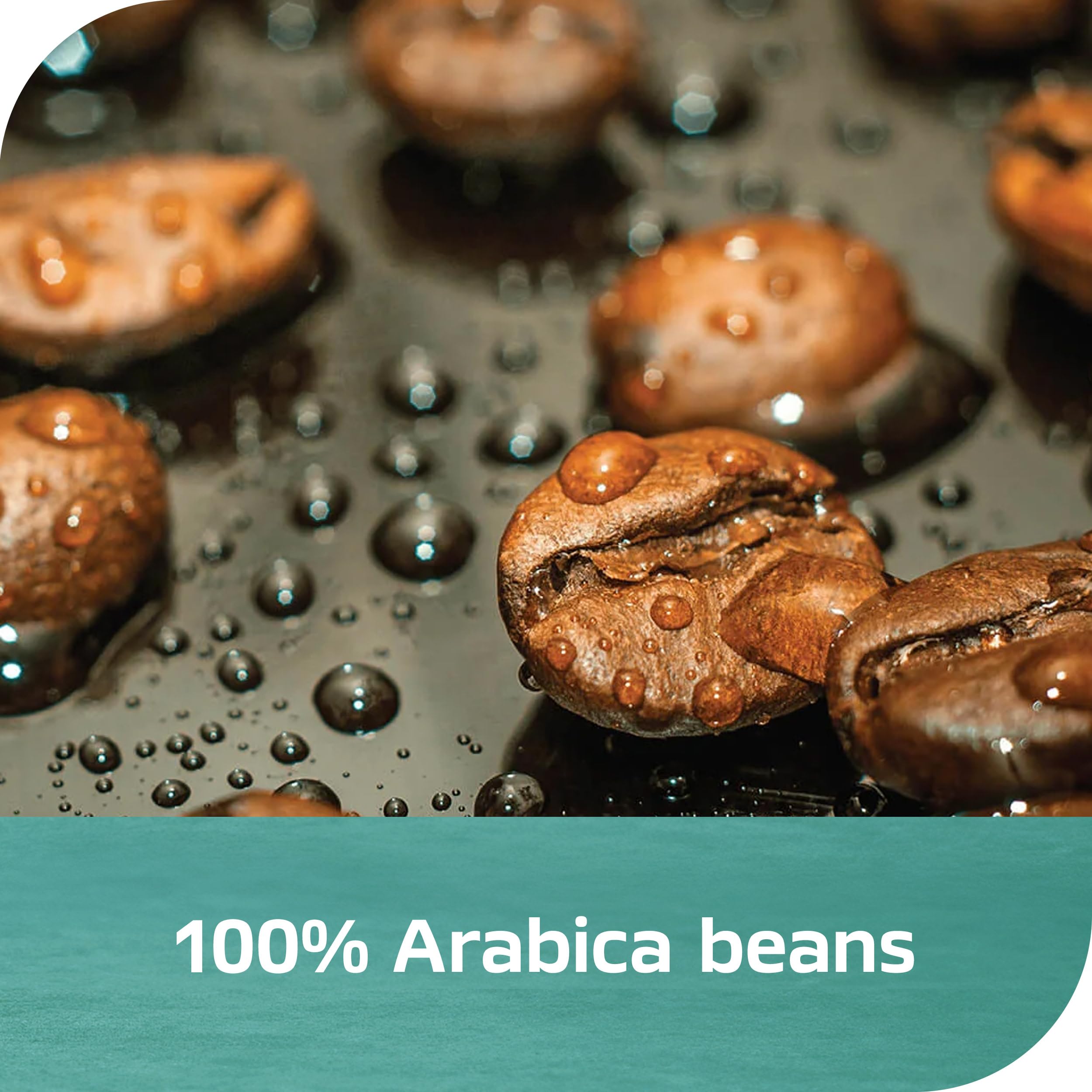 Close-up of NESCAFÉ Arabica beans signaling high-quality start.