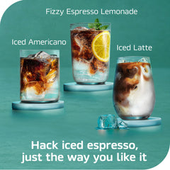Pouring NESCAFÉ Espresso Concentrate to reveal a rich espresso base.