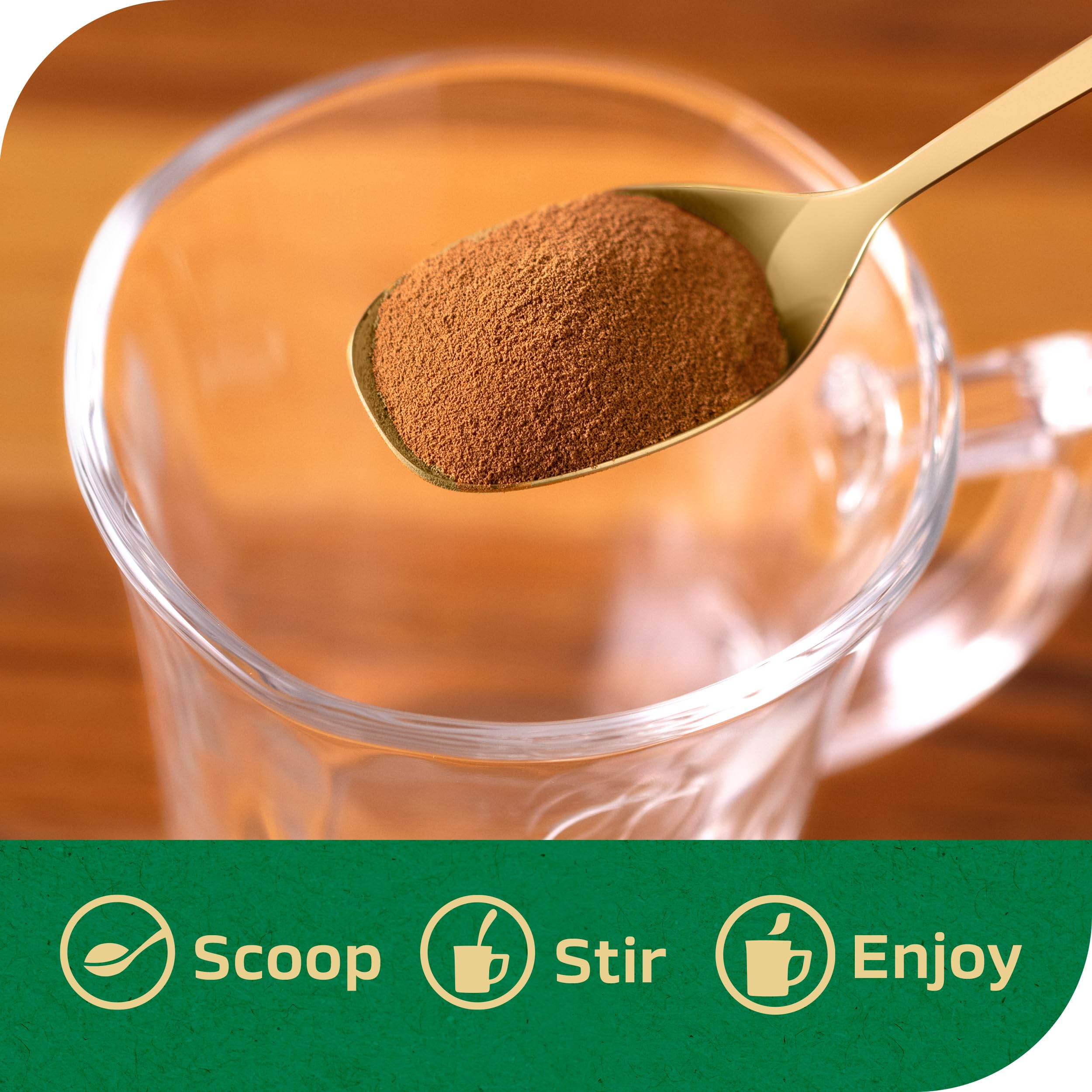 Steaming cup of NESCAFÉ Gold Decaf Espresso ready quickly.