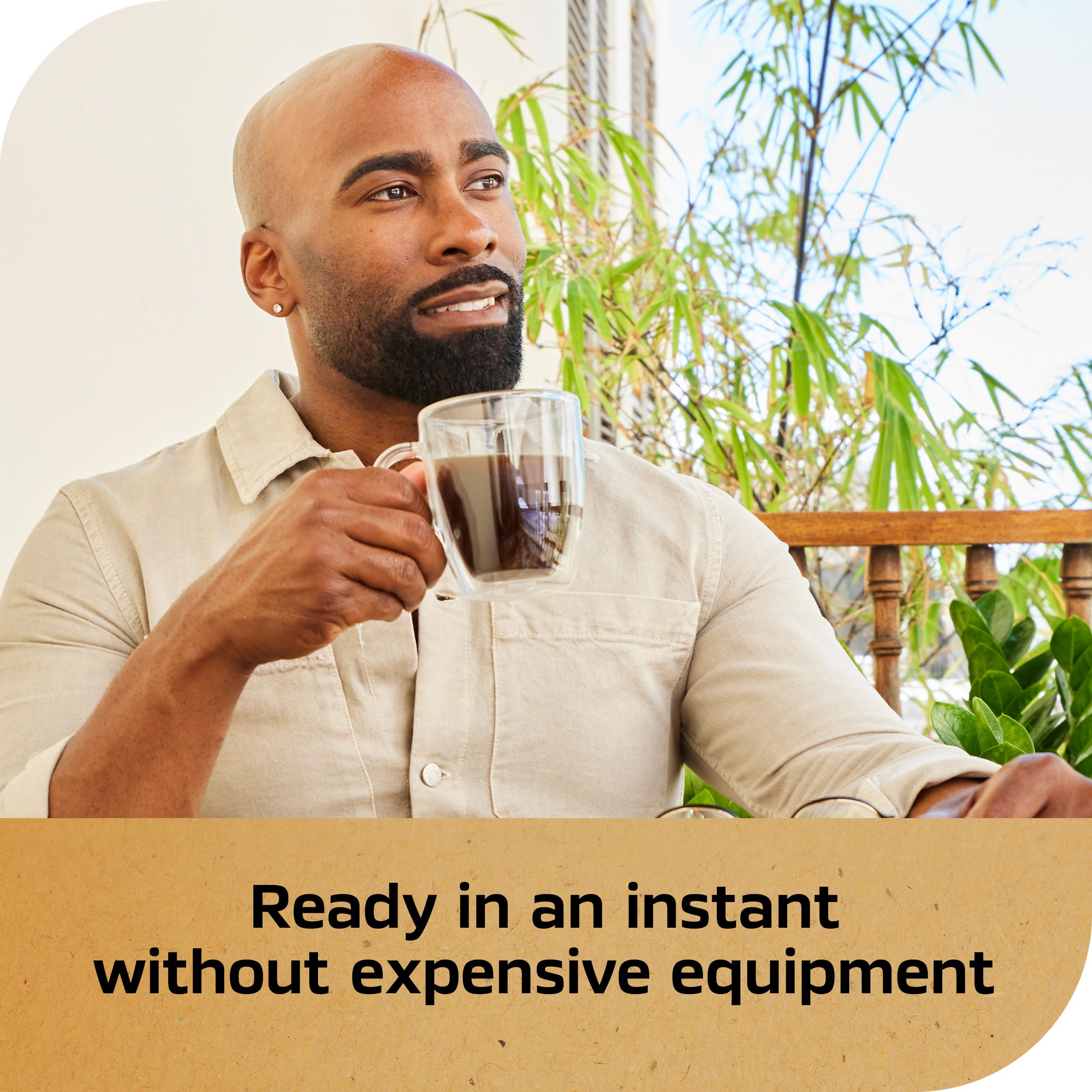 NESCAFÉ Gold Espresso Blonde pour-over or Americano-style serving to enjoy cafe vibes without equipment.