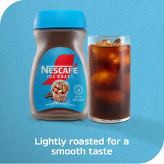 NESCAFÉ Ice Roast jar back label highlighting beans and usage