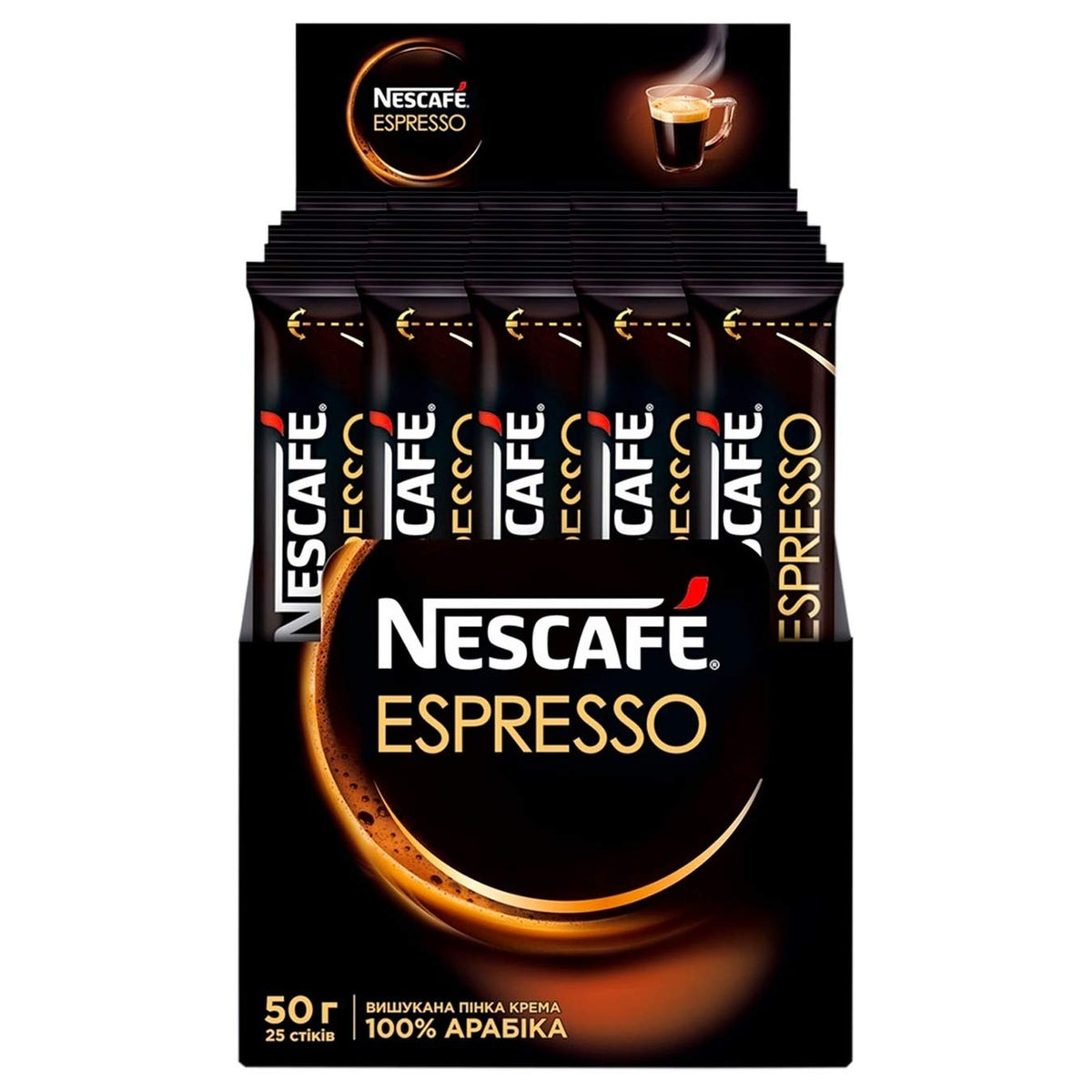Nescafé Instant Coffee Sticks Espresso Pack: rich aroma ready in seconds.