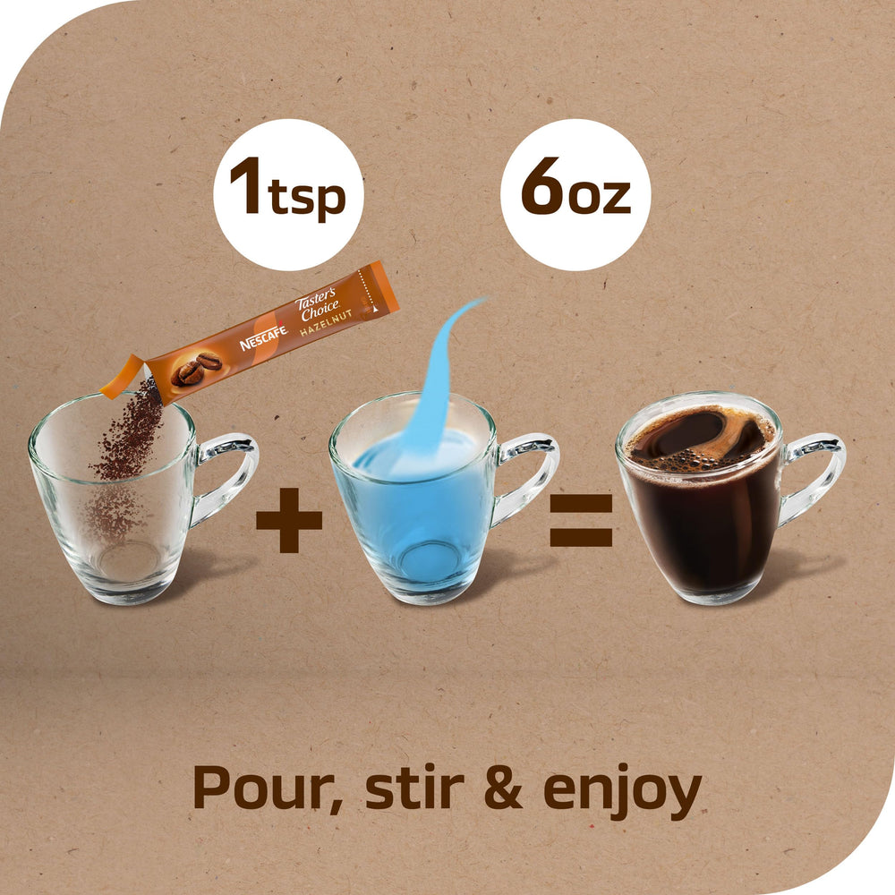 NESCAFÉ Taster's Choice hazelnut instant coffee grains close-up.