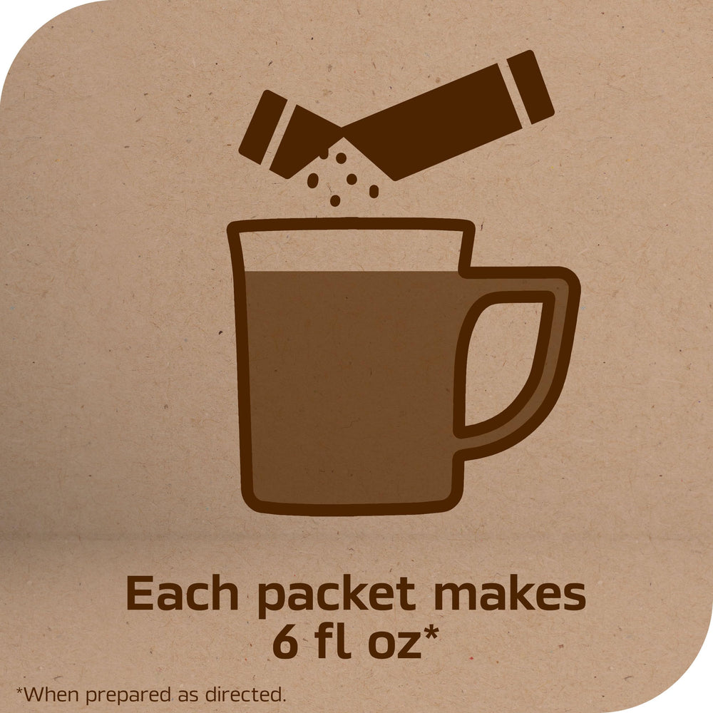 NESCAFÉ Taster's Choice travel mug with instant coffee packets for trips.