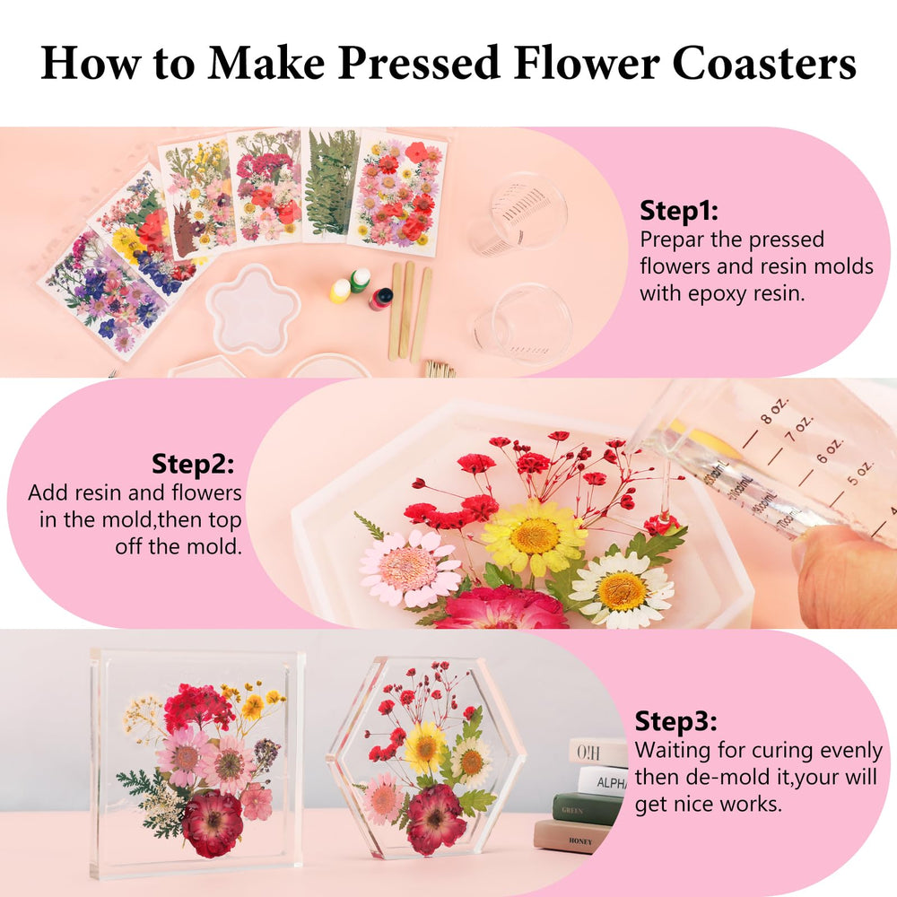Flowers embellish handmade candles, soaps, and scrapbooking projects