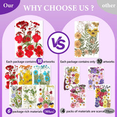 NESCCI colorful variety of flowers and leaves for DIY projects