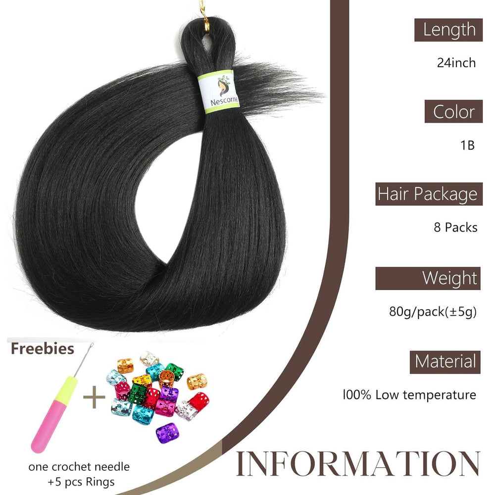 Nescorner yaki straight texture braiding hair offers natural look and light feel.