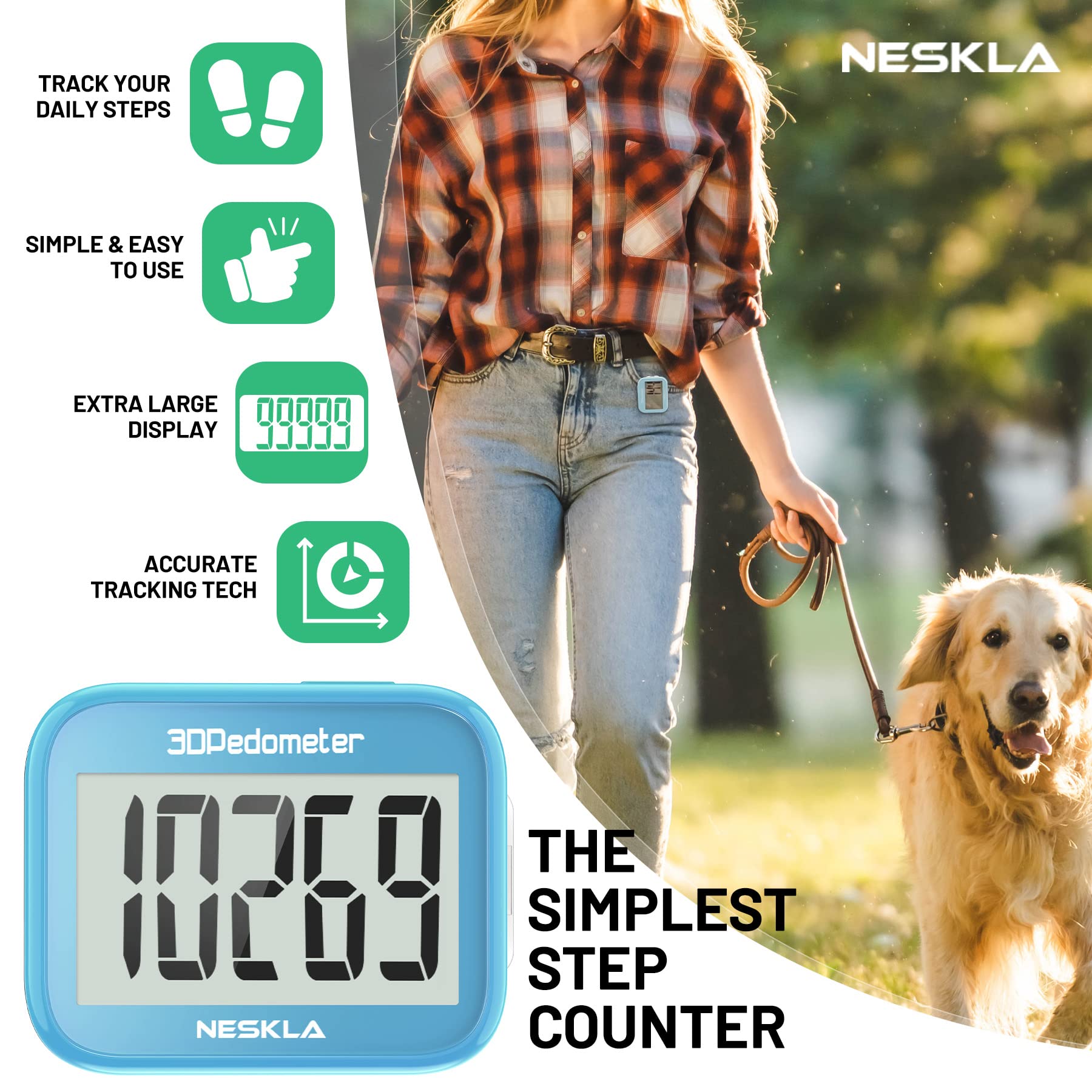 Removable clip and lanyard let you wear NESKLA anywhere.