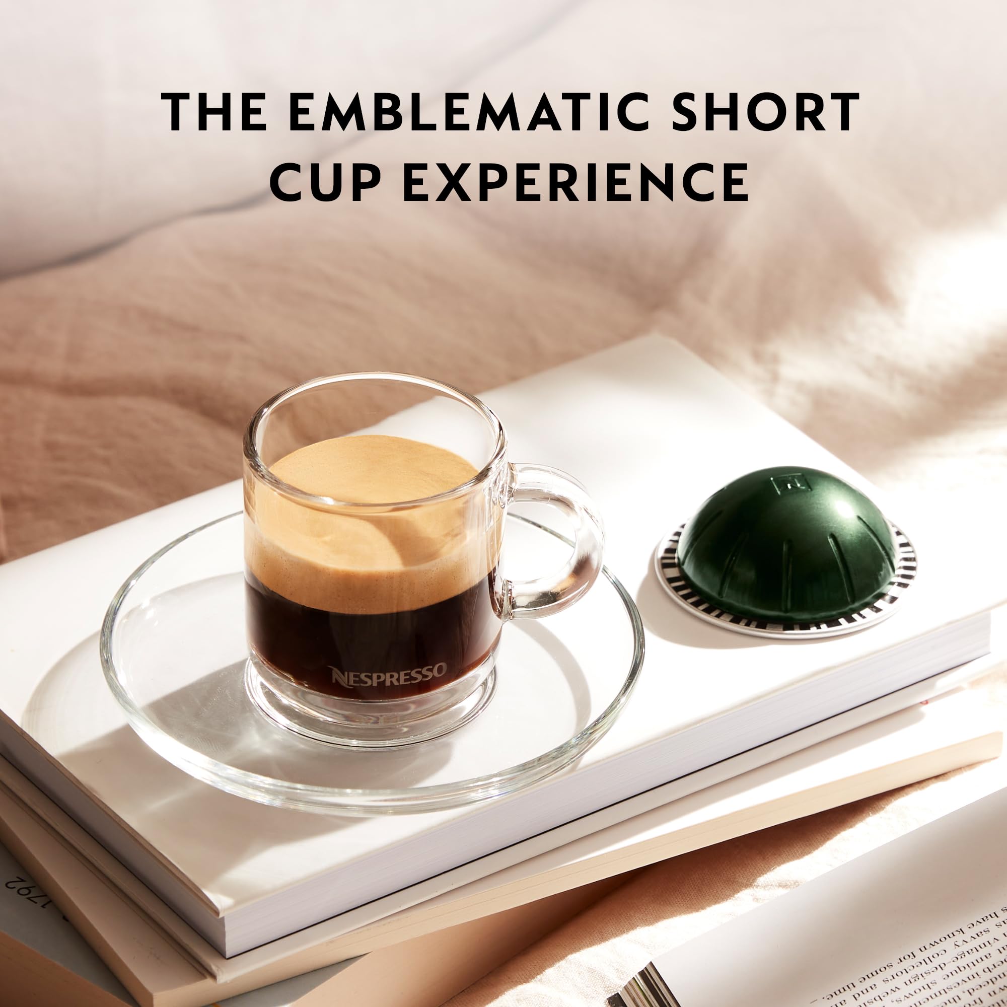 Nespresso Dolce capsules sustainability badge emphasizing recycled aluminum pods