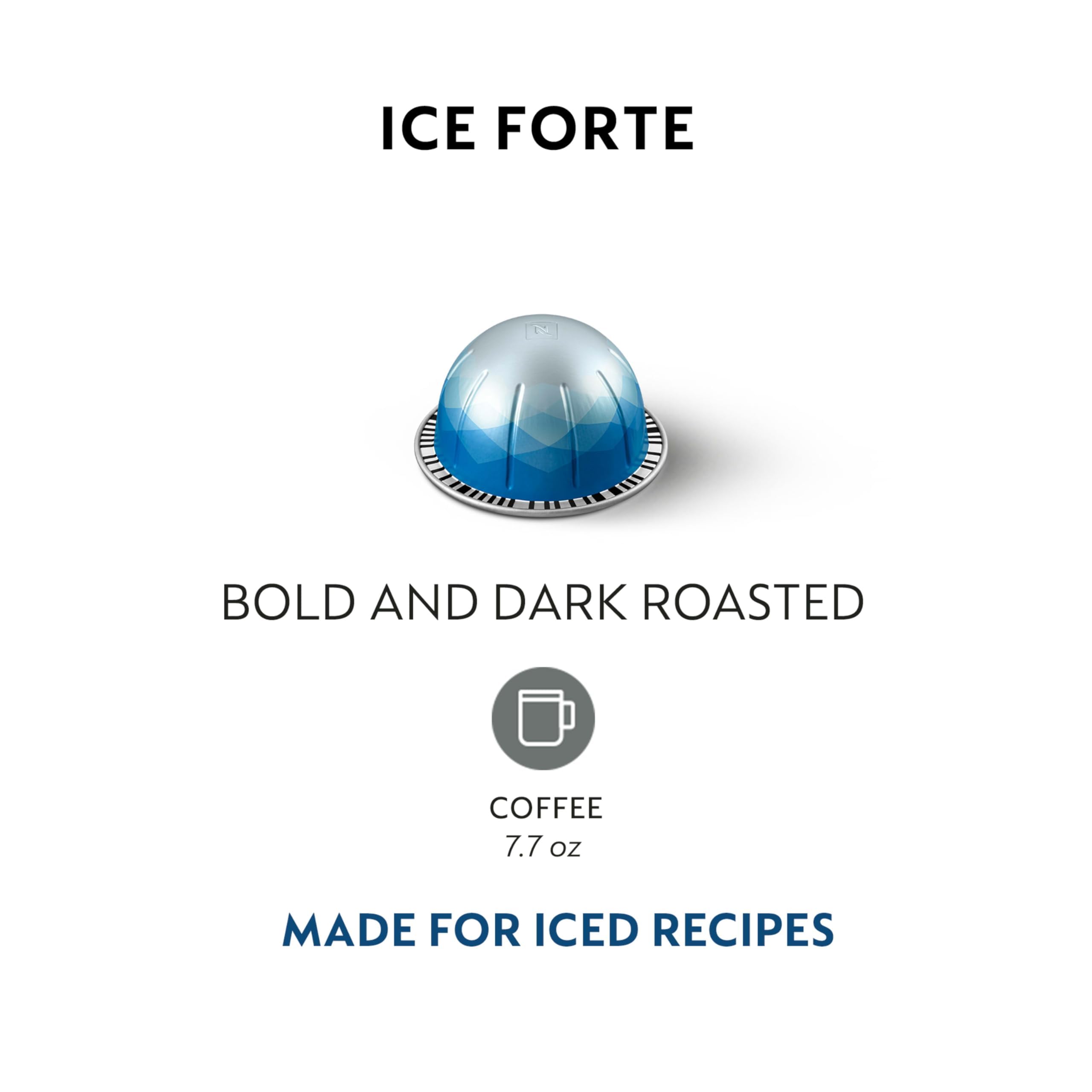 Nespresso Ice Forte over-ice pour in glass reveals bold flavors.