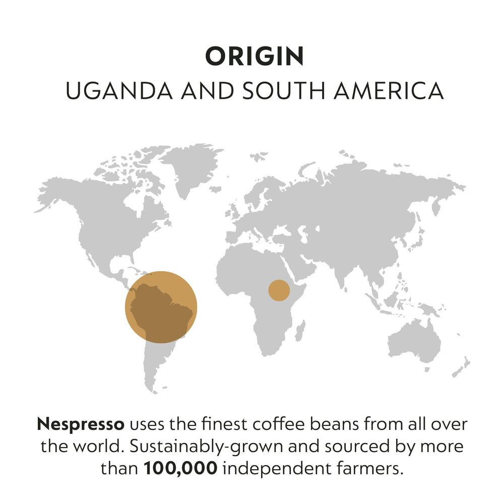 Nespresso Napoli dark roast notes deliver bold, velvety body and cocoa hints.