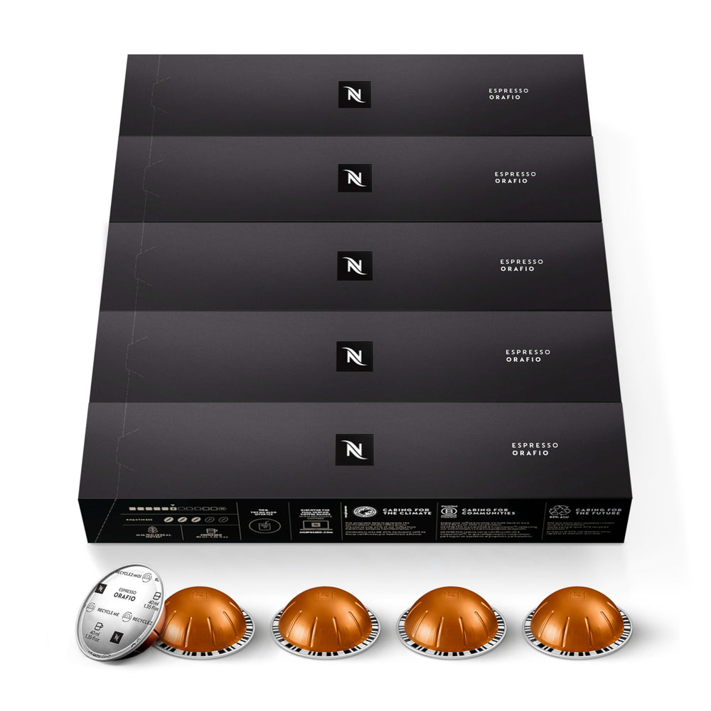 Nespresso Orafio capsule pack for easy espresso at home.