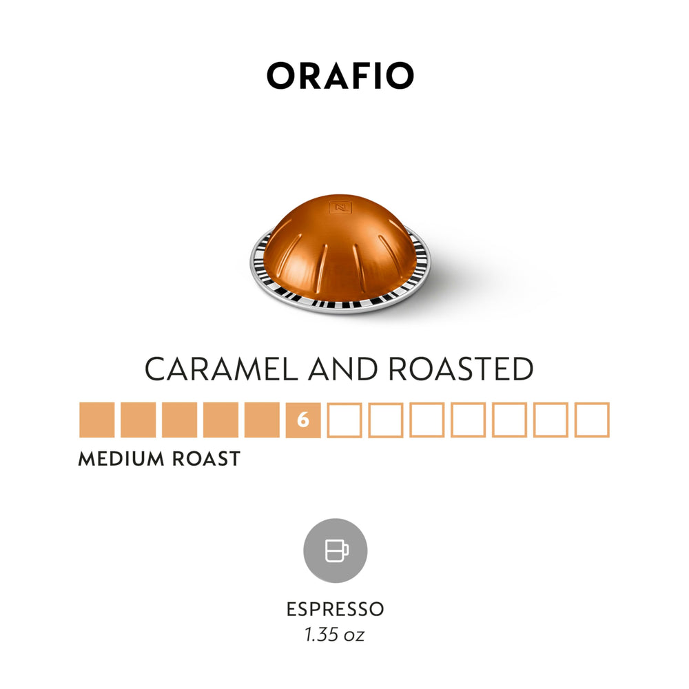 Nespresso Orafio cup espresso displaying a smooth, balanced shot.