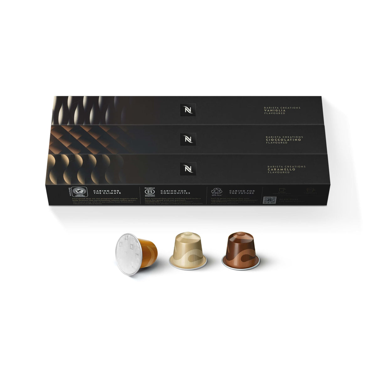 Nespresso Original Barista Caramello pods for creamy espresso at home