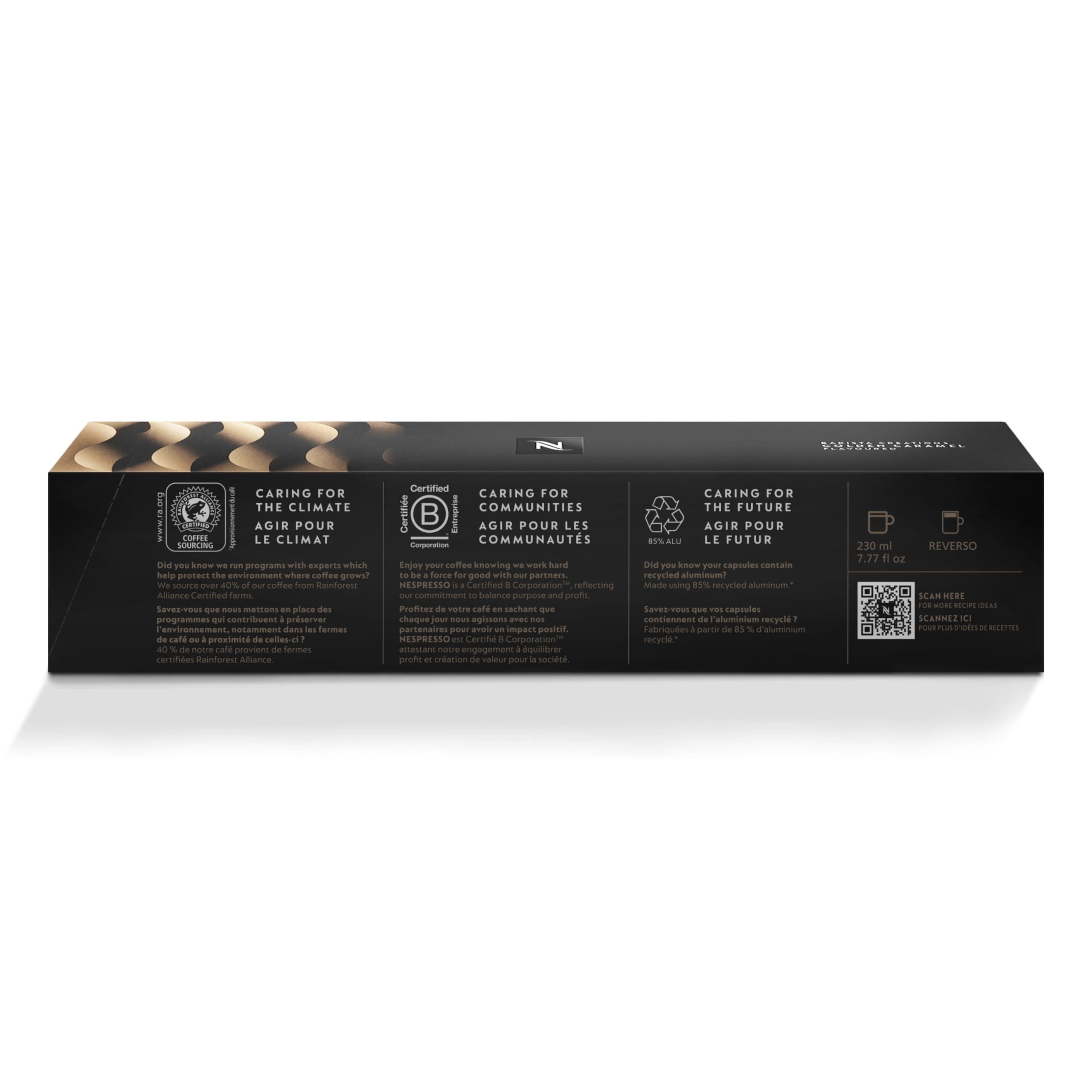 Nespresso Vertuo Golden Caramel creamy crema on top.