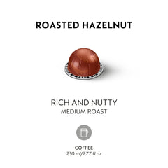 Nespresso Vertuo roasted hazelnut box front for convenient 30-count purchase