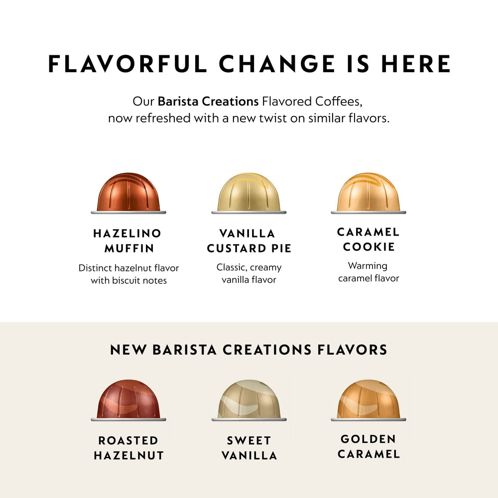 Nespresso Vertuo roasted hazelnut capsules closeup with rich aroma and nutty notes