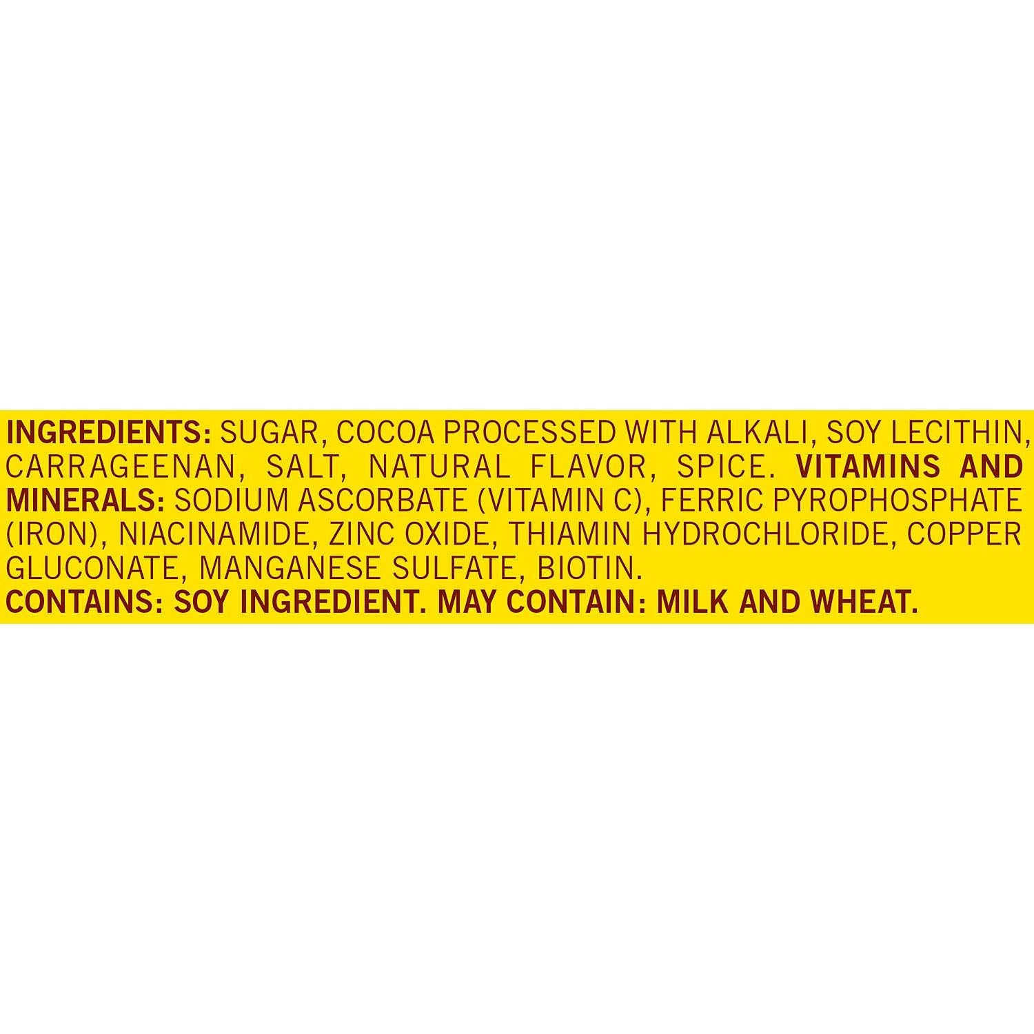 Nesquik powder label highlights real cocoa and no high fructose corn syrup.