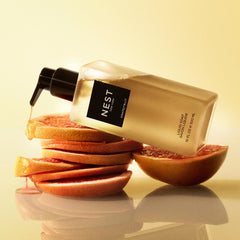 NEST New York Grapefruit liquid soap lather closeup highlights rich foam and refreshing scent