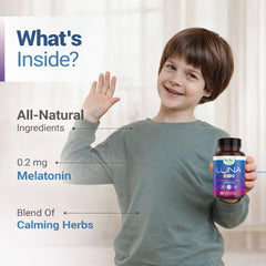 Luna Kids packaging highlights chamomile and lemon balm blend