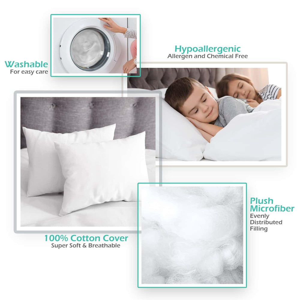 Nestl toddler pillow machine-wash label demonstrates easy care