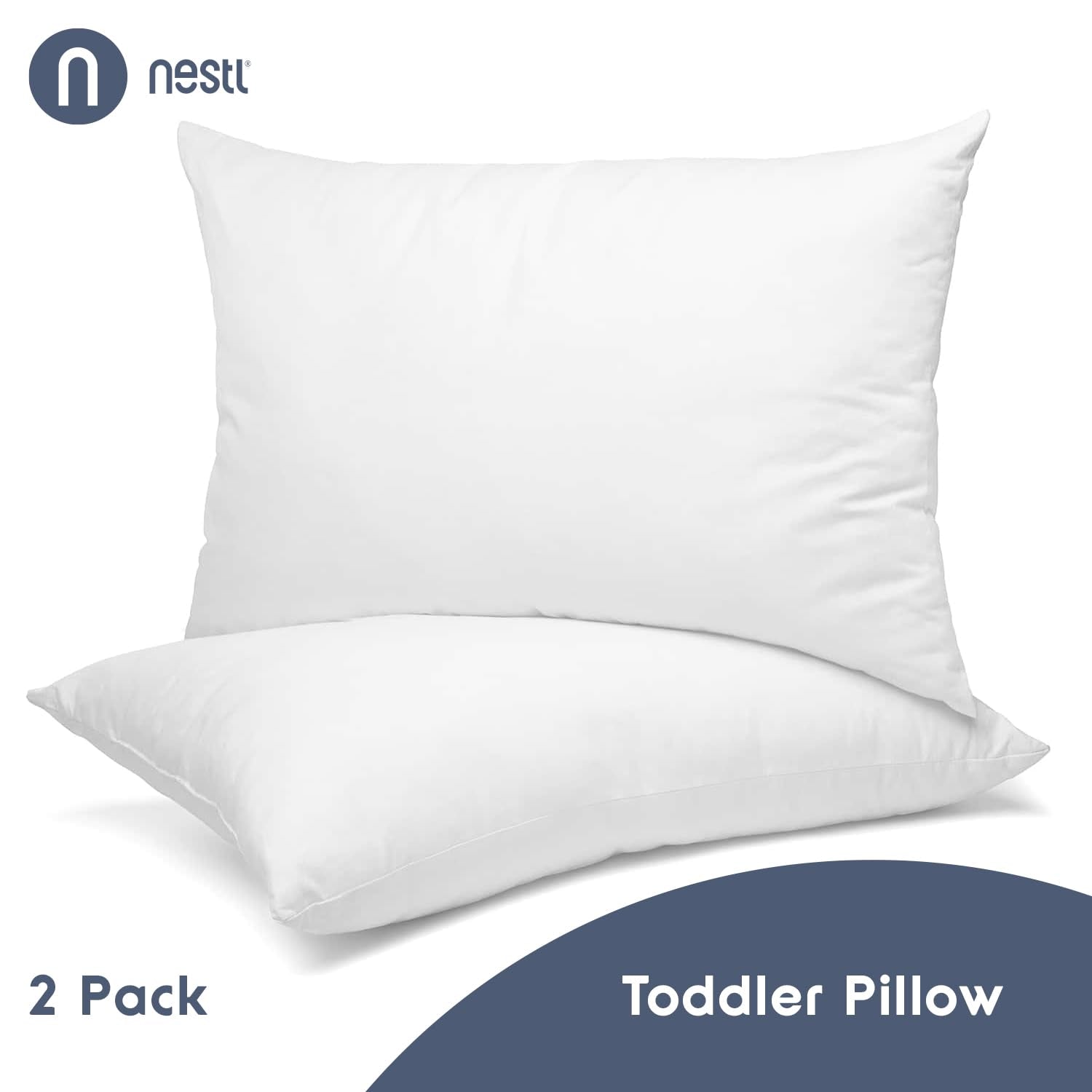 Nestl toddler pillow soft cotton cover closeup emphasizes cozy, skin-friendly material