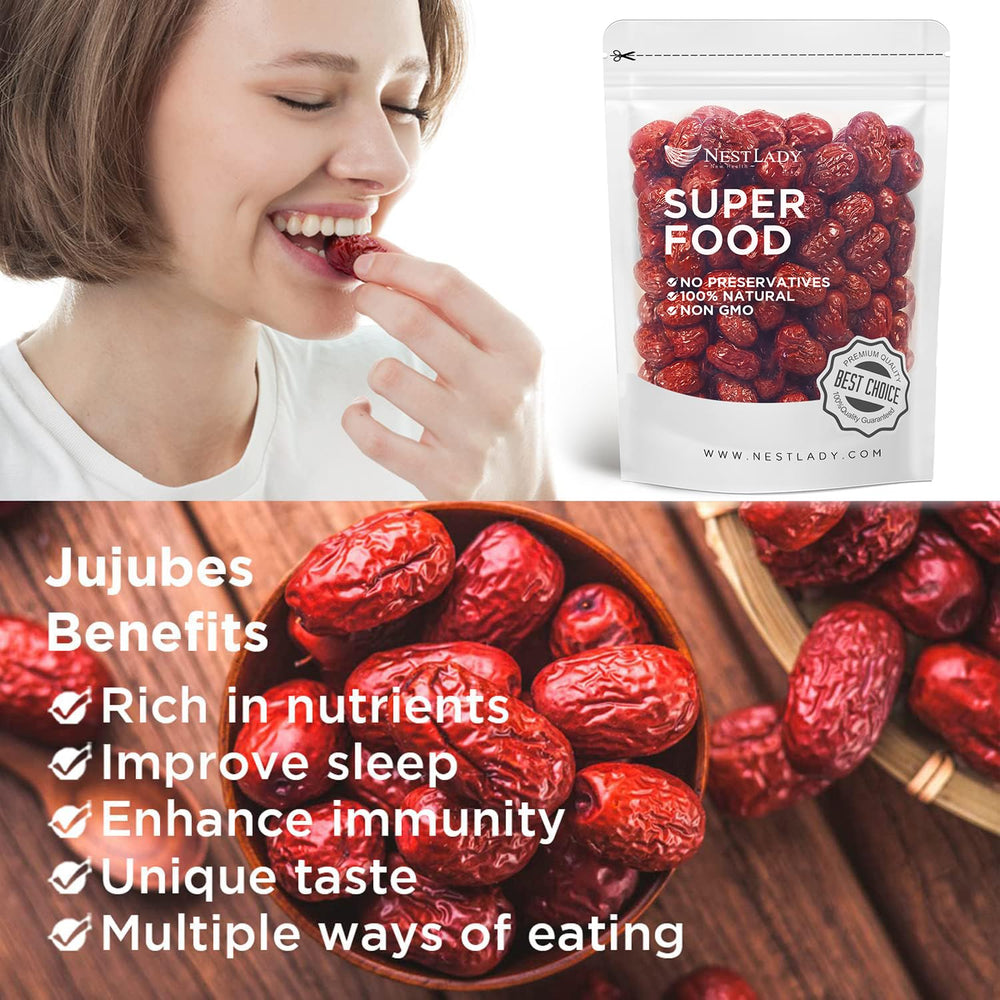 Close-up of chewy NESTLADY jujube dates highlighting texture and sweetness