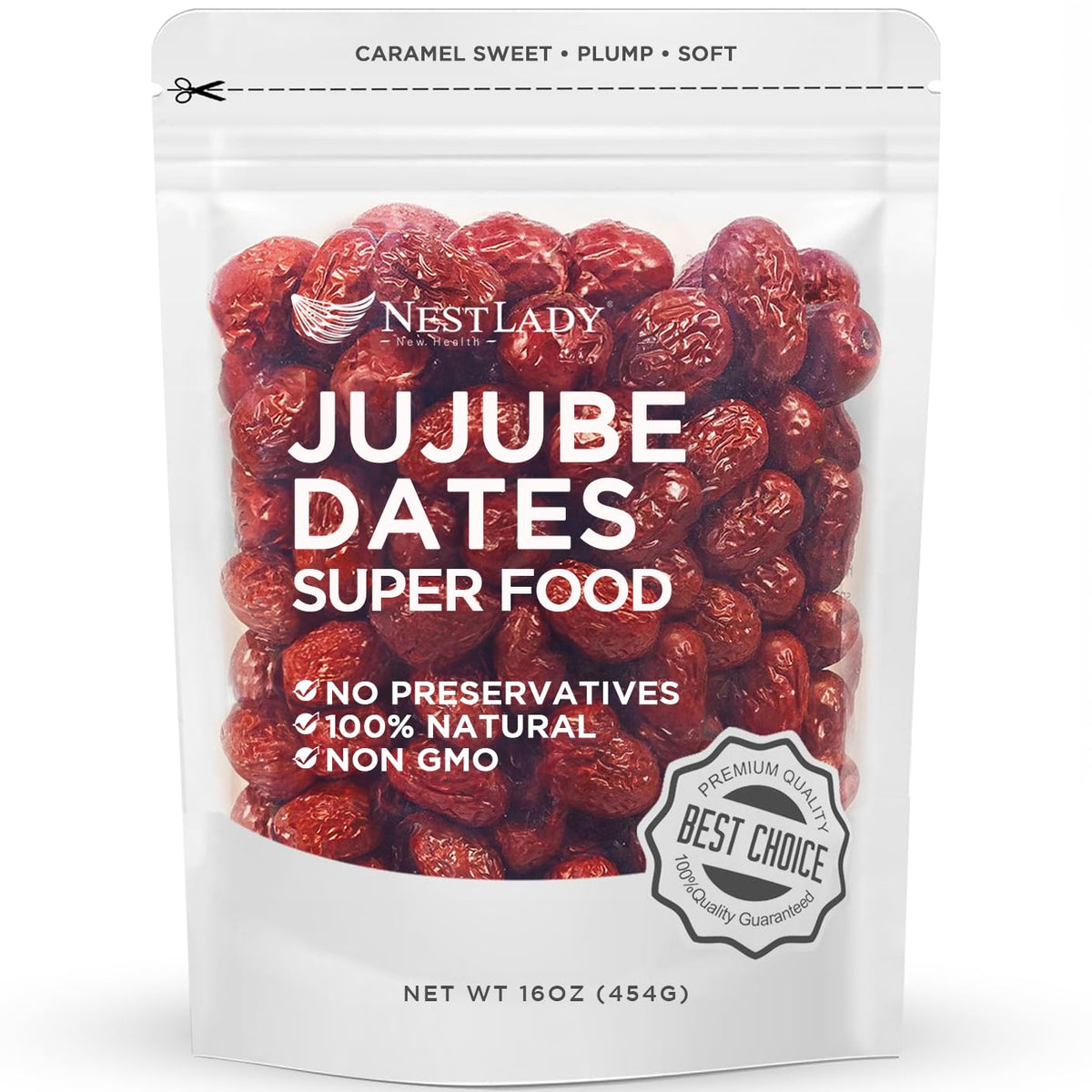 NESTLADY jujube dates packaging highlights premium USA snack option