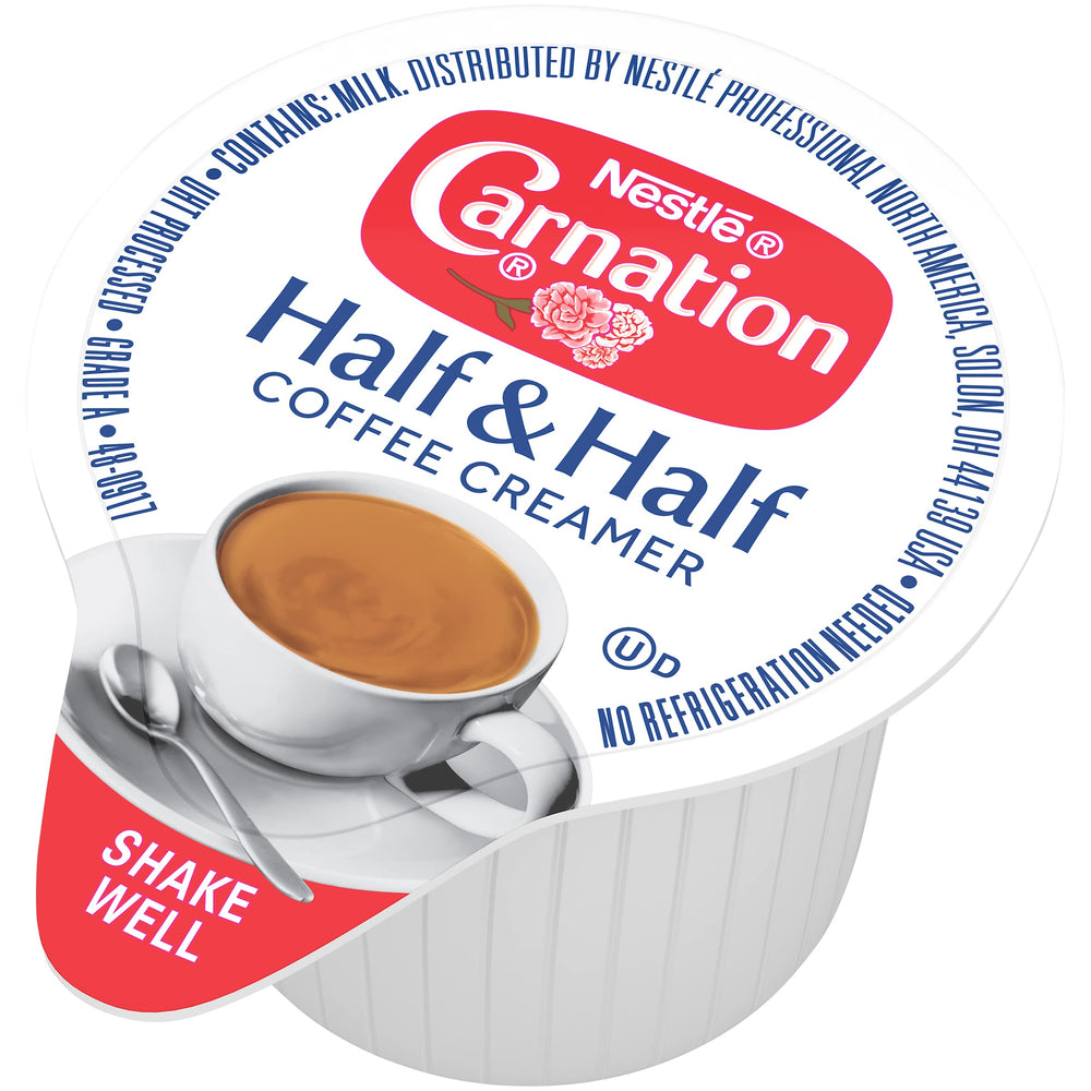 Nestle Carnation office creamer display suggesting easy self-serve options.