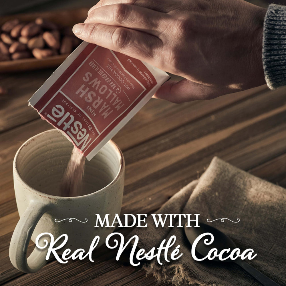 Nestlé Hot Cocoa dispenser box of 50 sachets keeps counters tidy